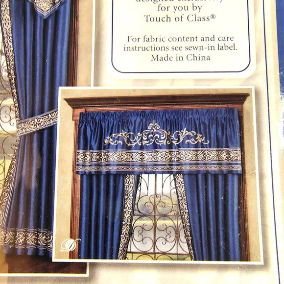 Buckingham Valance Empire Sapphire 110 X 28" Embroidered Luxury Touch Of Class - Picture 2 of 8